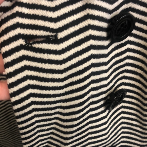 Ben Sherman Black White Striped Pea Coat Size M - Picture 12 of 16